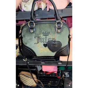 Juicy Couture Black and Green Satchel